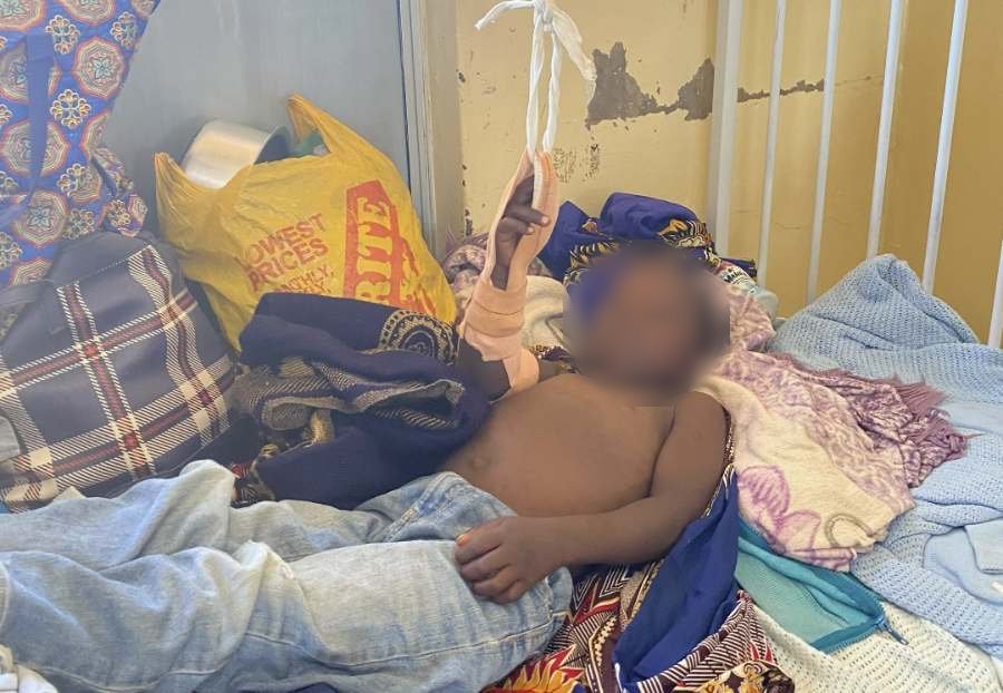Patient på hospitalet i Mzuzu